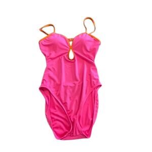 "KATE SPADE" One Piece Hot Pink Swimsuit NO SIZE Barbie Summer Baddie Mean Girls